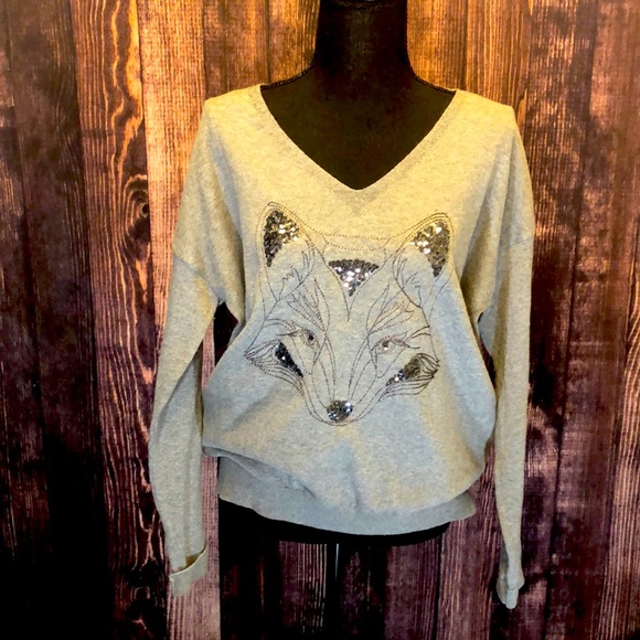 Promod Boutique Francaise Sweaters - NWOT Promod rare sequin embroidered fox sweater